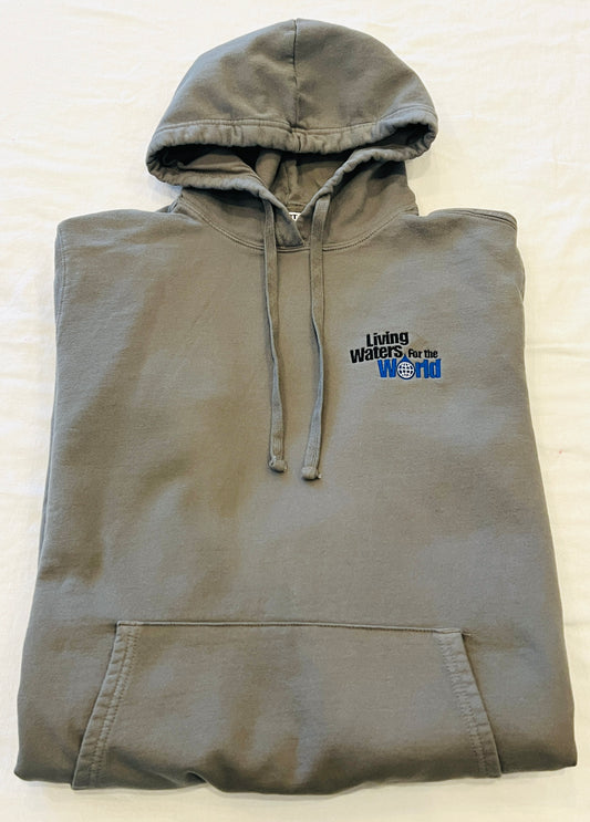Living Waters Embroidered Hoodie - Gray