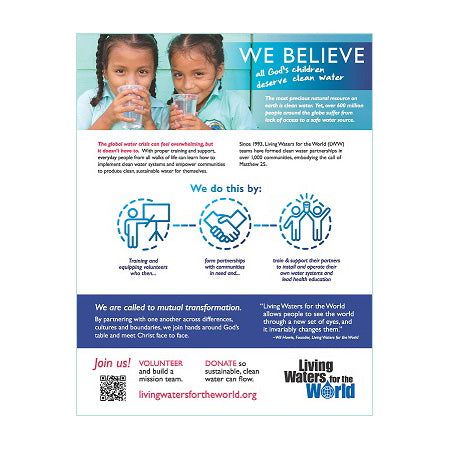 Living Waters for the World "We Believe" Flyer